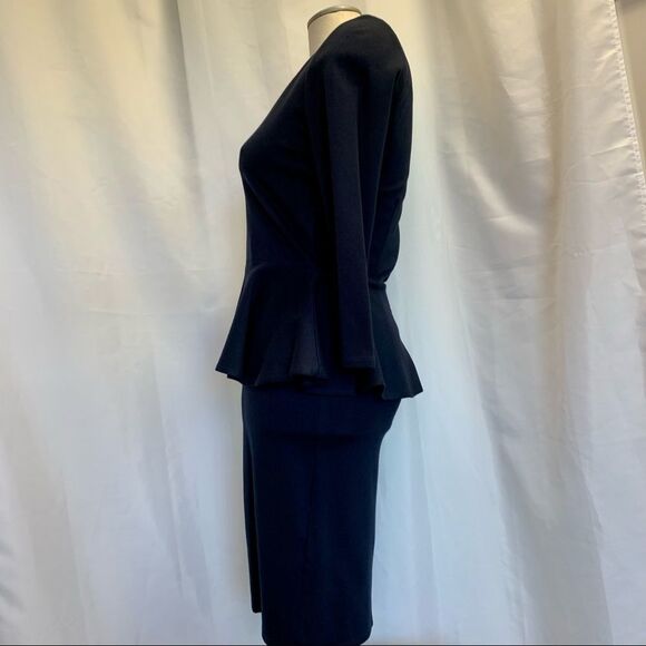 ALICE + Olivia Employed Navy blue peplum dress 10 - Picture 5 of 13